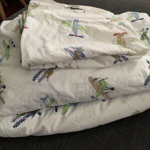 Pottery Barn Kids Vintage Airplanes sheet set